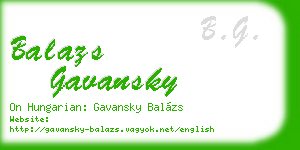 balazs gavansky business card
